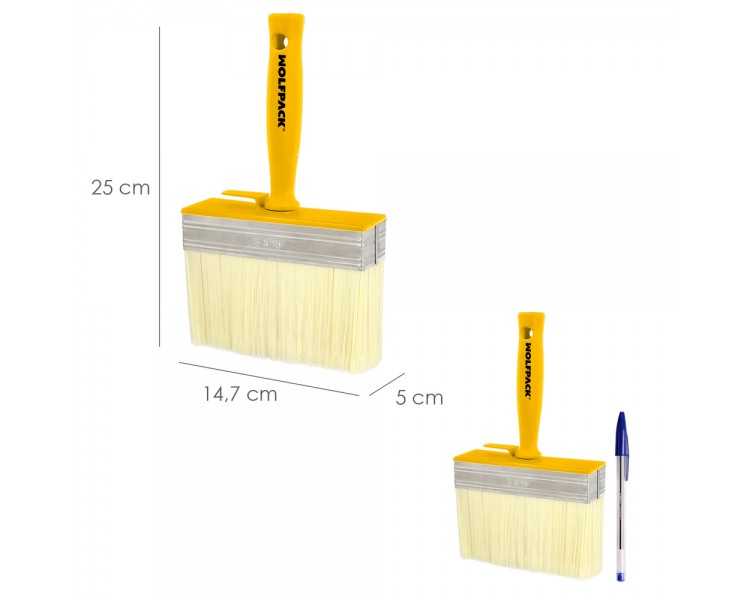 Brocha Profesional Techos 150x50 mm. Cerda Blanca. Mango Ergonomico, Con Gancho. Brocha Pintura, Brocha Pintor Profesional