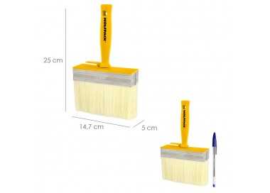 Brocha Profesional Techos 150x50 mm. Cerda Blanca. Mango Ergonomico, Con Gancho. Brocha Pintura, Brocha Pintor Profesional