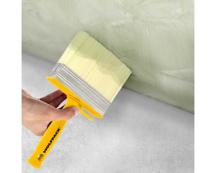 Brocha Profesional Techos 150x50 mm. Cerda Blanca. Mango Ergonomico, Con Gancho. Brocha Pintura, Brocha Pintor Profesional