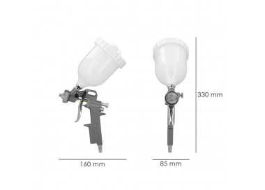 Pistola Pintar Neumática Boquilla De 1,5 mm. Con Depósito Superior 0,6 Litros y  Adaptador Rapido