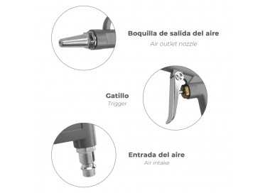 Pistola Soplado Aire Comprimido Con Adaptador Rapido, Pistola Aire Compresor, Pistola Soplado Compresor, Pistola Sopladora Aire