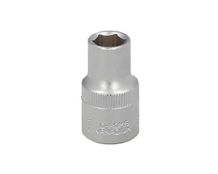 Llave Vaso 1/2" Hexagonal 11 mm. Perfil de 6 caras. Acero Cromo Vanadio, Aristas Redondas
