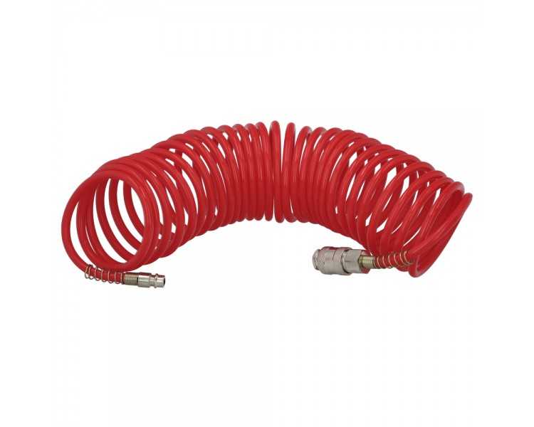 Manguera Espiral Aire Comprimido  15 Metros Adaptador Rápido.