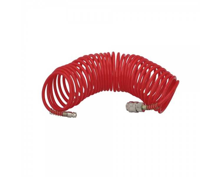 Manguera Espiral Aire Comprimido  7,5 metros Adaptador Rápido