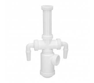 Sifon Botella Extensible 1 1/2"  Salida Ø 40mm  2 Tomas Lavadora