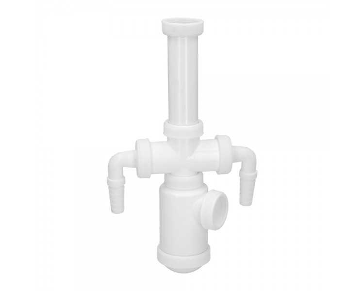 Sifon Botella Extensible 1 1/2"  Salida Ø 40mm  2 Tomas Lavadora