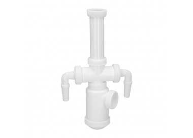 Sifon Botella Extensible 1 1/2"  Salida Ø 40mm  2 Tomas Lavadora