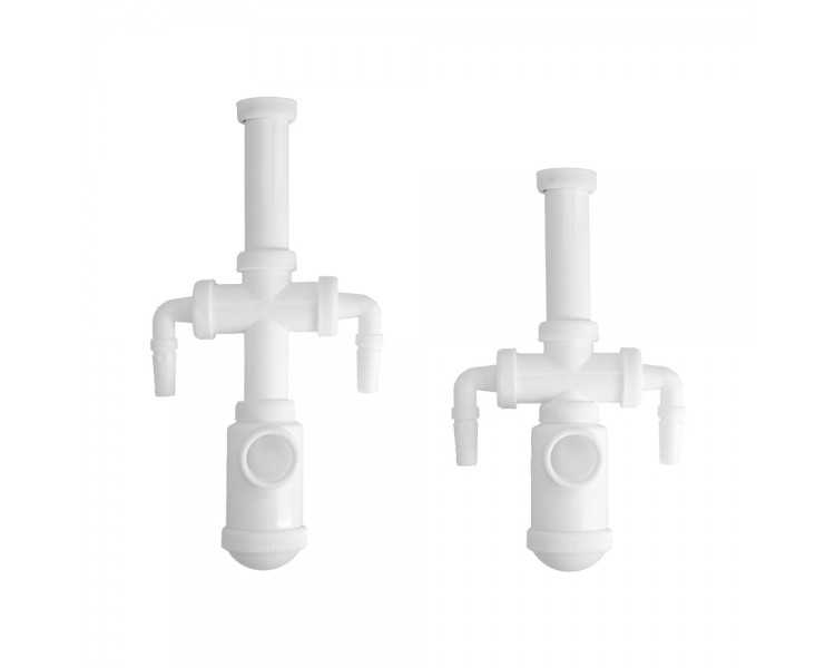 Sifon Botella Extensible 1 1/2"  Salida Ø 40mm  2 Tomas Lavadora