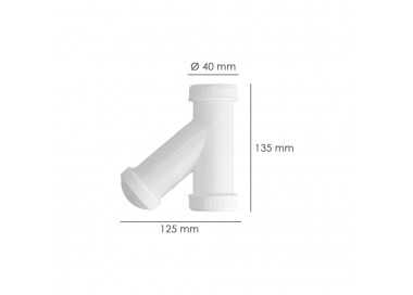 Sifon En  Y, 1 1/2" Salida Ø 40 Mm Para Tubos Lisos