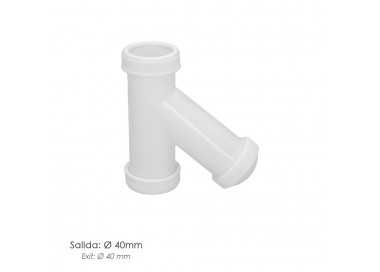 Sifon En  Y, 1 1/2" Salida Ø 40 Mm Para Tubos Lisos