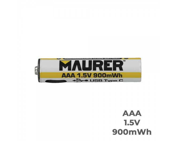 Pila AAA 1,5v Recargable Por Usb-c (4 unidades)