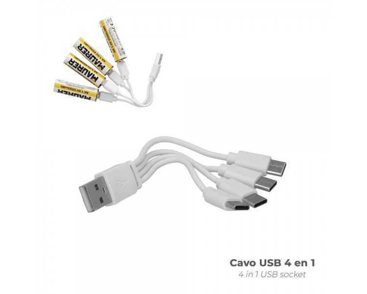 Pila AAA 1,5v Recargable Por Usb-c (4 unidades)