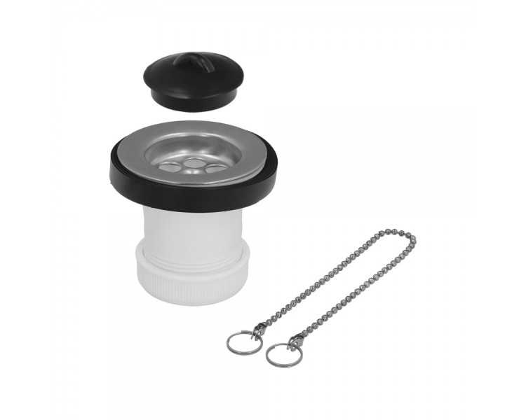 Válvula Lavabo / Bide Con Tapa  y Cadena 1 1/2" Salida Ø 40 Mm