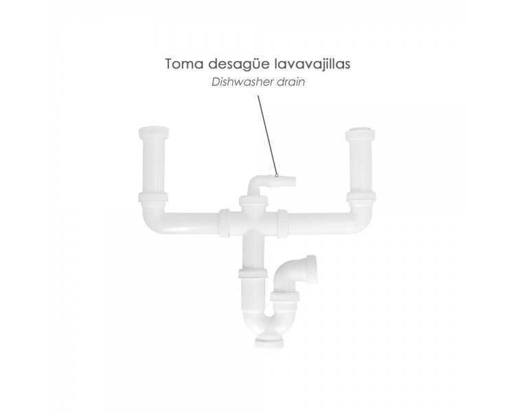 Sifon Doble Extensible Con Dos Evacuaciones  1 1/2" Salida De Ø 40 Mm