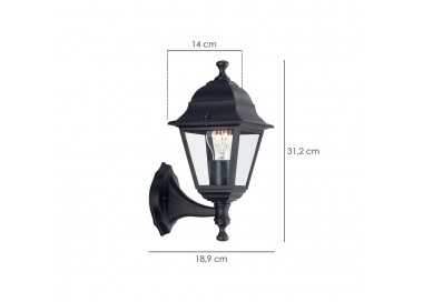 Farol Jardin Soporte Bajo Negro.