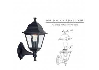 Farol Jardin Soporte Bajo Negro.