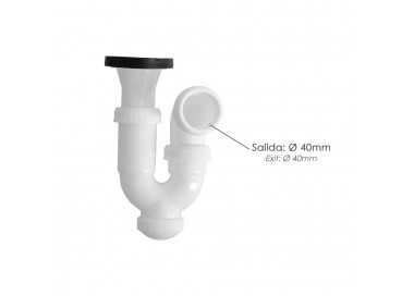 Sifon Curvo Extensible Con Valvula y Tapon 1 1/2" Ø 40 Mm