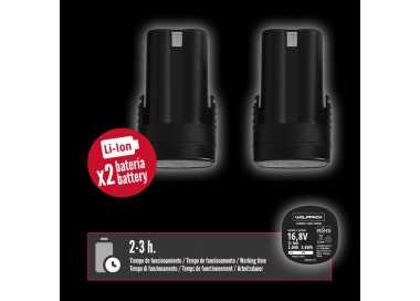 Tijeras Podar A Bateria 16,8 Volt. Con 2 Baterias 2 A/h. Mango Engomado, Ø Corte 40 mm. Con Maletín