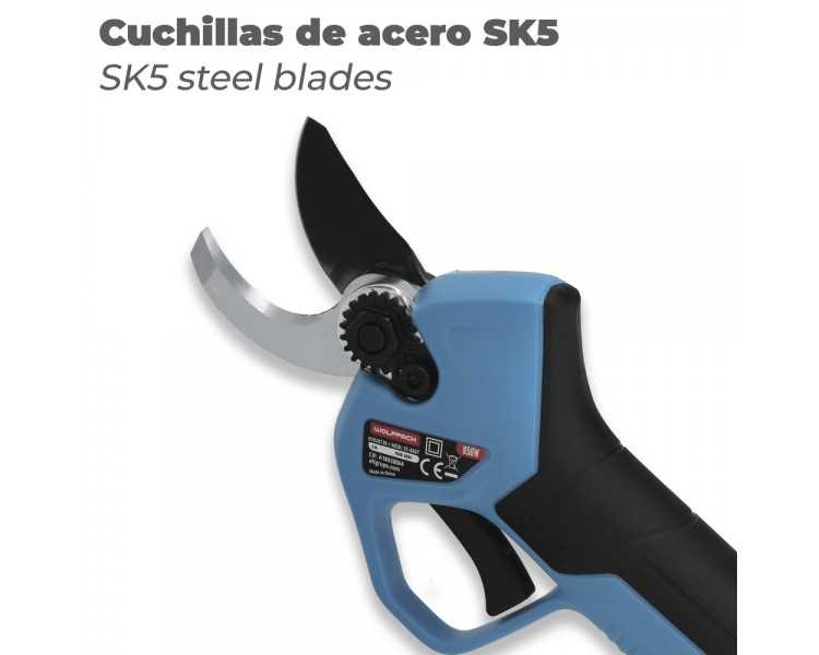 Tijeras Podar A Bateria 16,8 Volt. Con 2 Baterias 2 A/h. Mango Engomado, Ø Corte 40 mm. Con Maletín