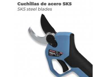Tijeras Podar A Bateria 16,8 Volt. Con 2 Baterias 2 A/h. Mango Engomado, Ø Corte 40 mm. Con Maletín