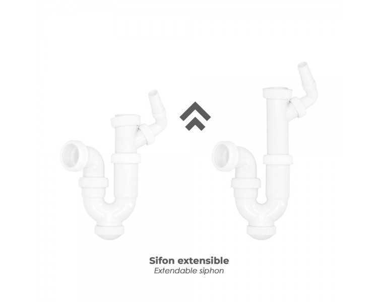 Sifon Curvo Extensible Con Toma Lavadora  1 1/2" Ø 40 Mm.