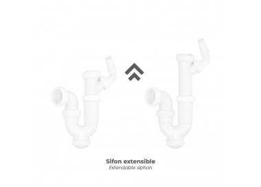Sifon Curvo Extensible Con Toma Lavadora  1 1/2" Ø 40 Mm.