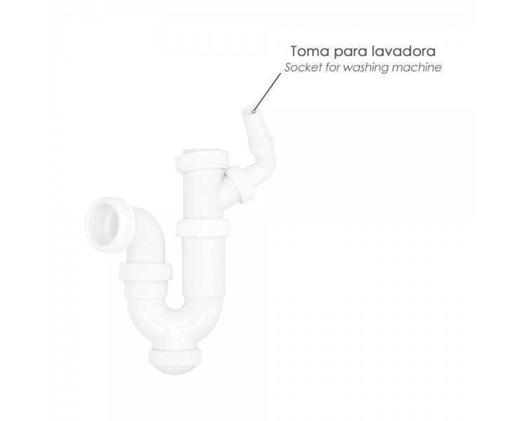 Sifon Curvo Extensible Con Toma Lavadora  1 1/2" Ø 40 Mm.