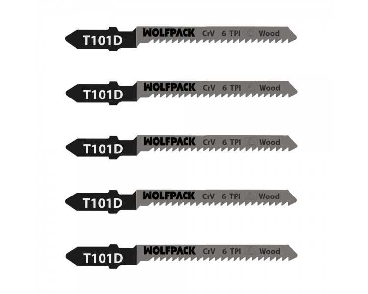 Hojas Sierra Calar Para Contrachapado Corte Grueso 5 Piezas. Hoja Cromo Vanadio 58. Vastago T Universal