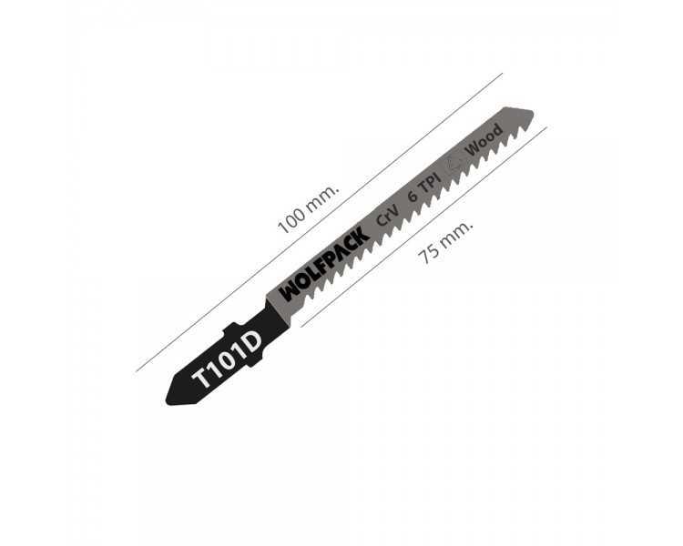Hojas Sierra Calar Para Contrachapado Corte Grueso 5 Piezas. Hoja Cromo Vanadio 58. Vastago T Universal