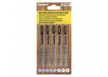 Hojas Sierra Calar Para Contrachapado Corte Grueso 5 Piezas. Hoja Cromo Vanadio 58. Vastago T Universal
