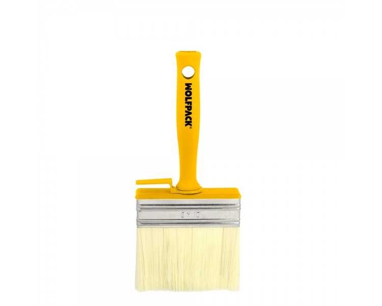 Brocha Profesional Techos 100x30 mm. Cerda Blanca. Mango Ergonomico, Con Gancho. Brocha Pintura, Brocha Pintor Profesional