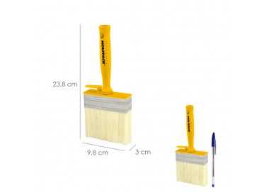 Brocha Profesional Techos 100x30 mm. Cerda Blanca. Mango Ergonomico, Con Gancho. Brocha Pintura, Brocha Pintor Profesional