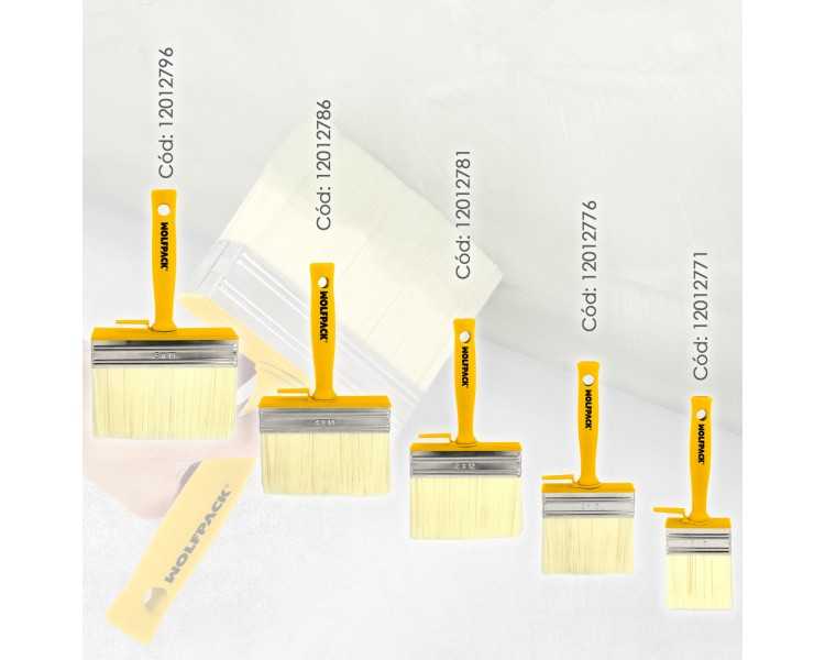 Brocha Profesional Techos 100x30 mm. Cerda Blanca. Mango Ergonomico, Con Gancho. Brocha Pintura, Brocha Pintor Profesional
