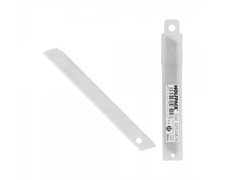 Hoja Cutter 9 mm. (Estuche 10 Piezas) Acero al Carbono.