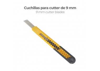 Hoja Cutter 9 mm. (Estuche 10 Piezas) Acero al Carbono.