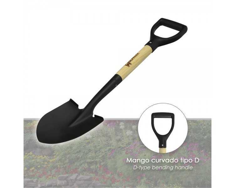 Pala Pequeña Mango Madera Punta Mango Anilla 75 cm. minipala, Pala Jardineria,transplantes, Camping, Montañismo, Acampada