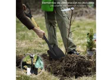 Pala Pequeña Mango Madera Punta Mango Anilla 75 cm. minipala, Pala Jardineria,transplantes, Camping, Montañismo, Acampada