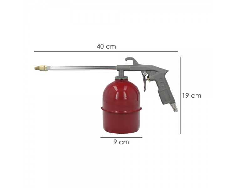 Pistola Petrolear Neumatica Con Deposito Inferior y Adaptador Rapido, Pistola Limpieza Motores, Pistola Petrolear Neumatica