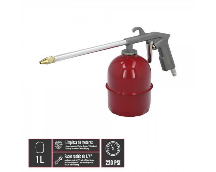 Pistola Petrolear Neumatica Con Deposito Inferior y Adaptador Rapido, Pistola Limpieza Motores, Pistola Petrolear Neumatica