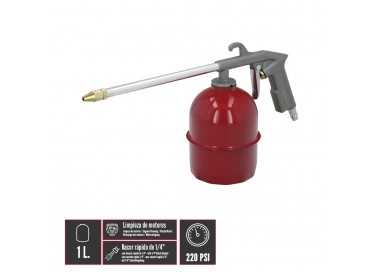 Pistola Petrolear Neumatica Con Deposito Inferior y Adaptador Rapido, Pistola Limpieza Motores, Pistola Petrolear Neumatica