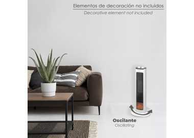 Calefactor Ceramico PTC Torre Efecto Llama 2000 Watt. Oscilante. Termoventilador Electrico
