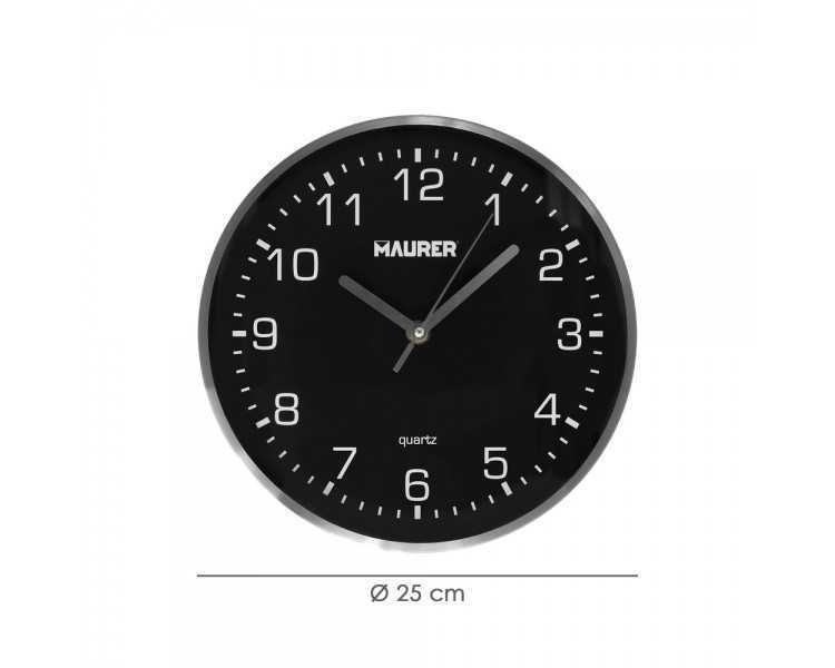 Reloj De Pared Ø 25 Cm Negro
