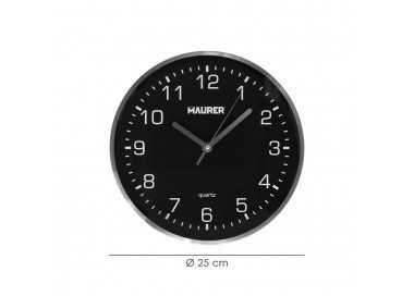 Reloj De Pared Ø 25 Cm Negro