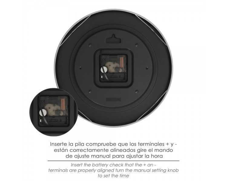 Reloj De Pared Ø 25 Cm Negro