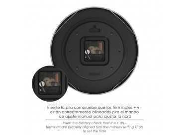 Reloj De Pared Ø 25 Cm Negro