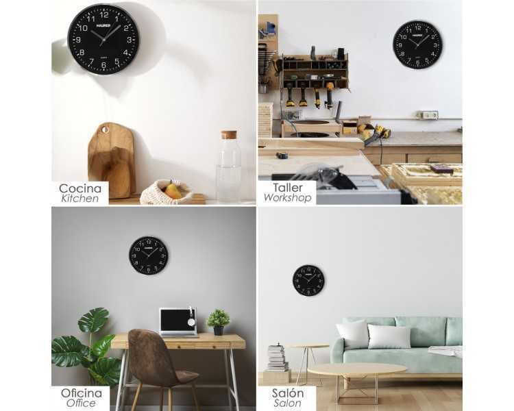 Reloj De Pared Ø 25 Cm Negro