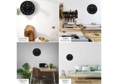Reloj De Pared Ø 25 Cm Negro