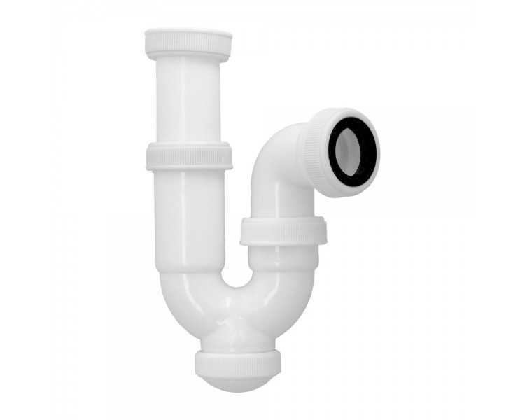 Sifon Curvo ExtensibleTuerca Loca  1 1/2" Ø 40 Mm