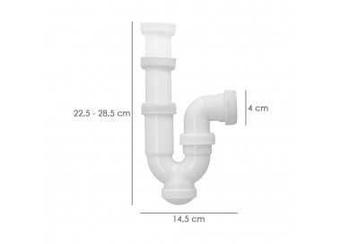 Sifon Curvo ExtensibleTuerca Loca  1 1/2" Ø 40 Mm