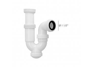 Sifon Curvo ExtensibleTuerca Loca  1 1/2" Ø 40 Mm